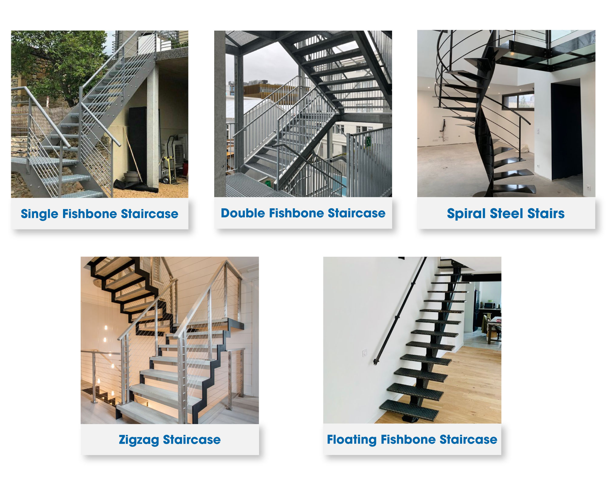 Types of steel stairs