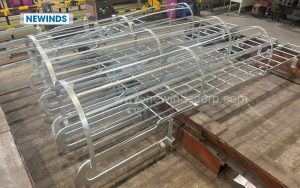 Hot-dip galvanised steel cage ladders