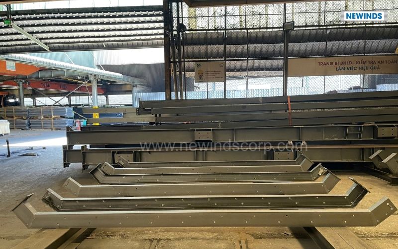 steel fabrication at factory
