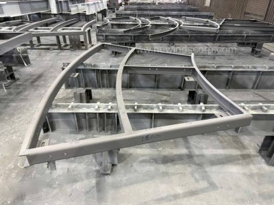 Curved steel frame