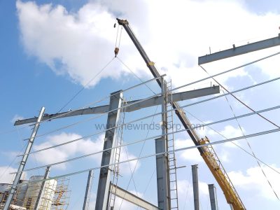 erecting columns rafters